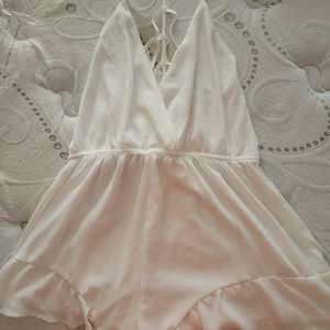 White dressy romper